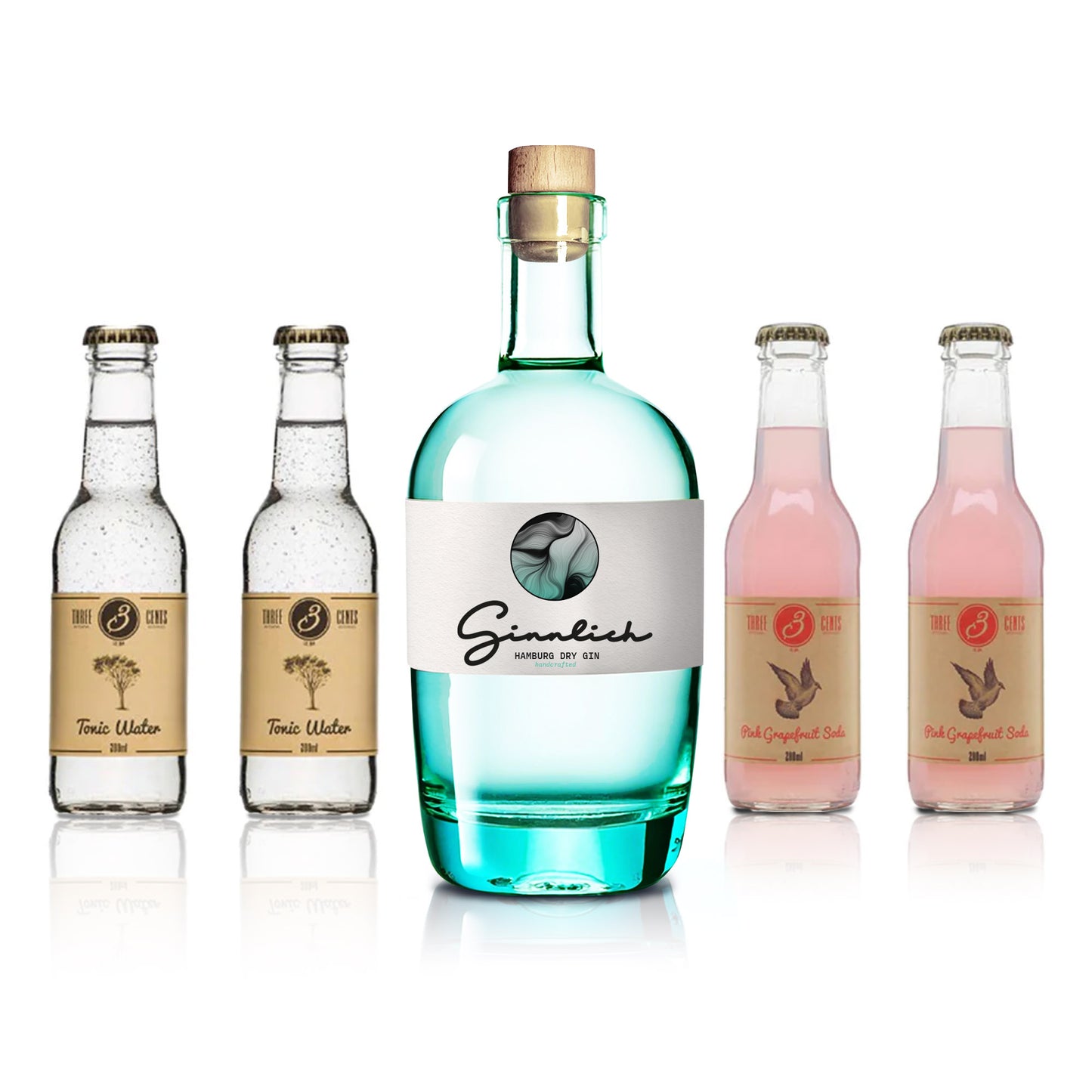 Ginnlich Flamingo Bundle - Gin & Pink Grapefruit Tonic für Sommer-Drinks (5-teilig)