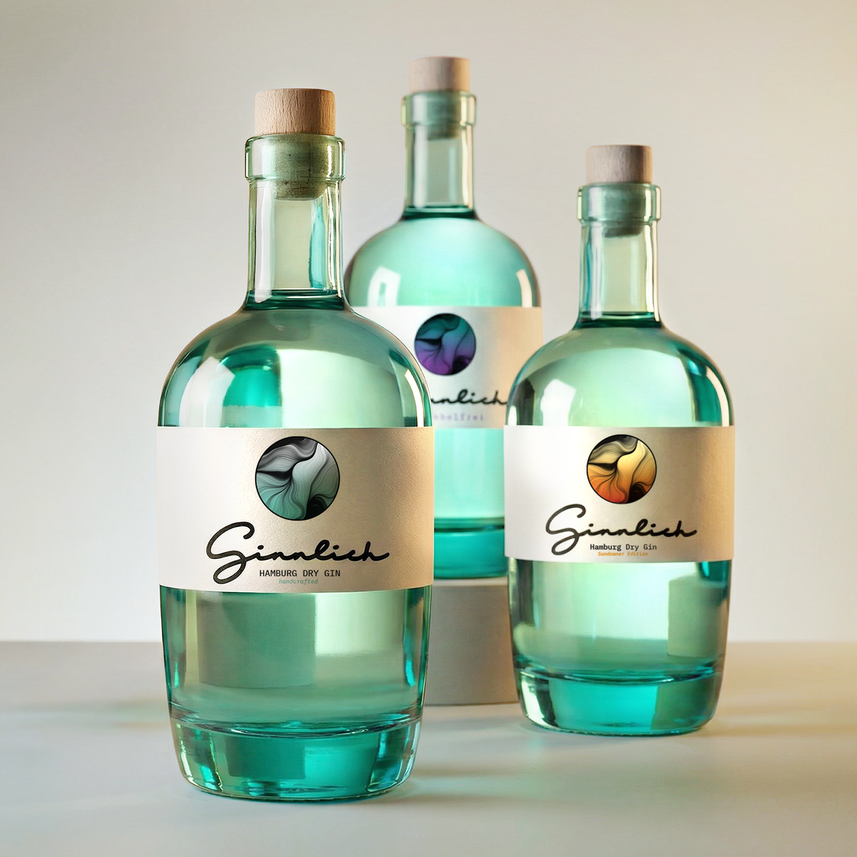 Die Ginnlich Kollektion: Hamburg Dry Gin, Sundowner und Alkoholfrei