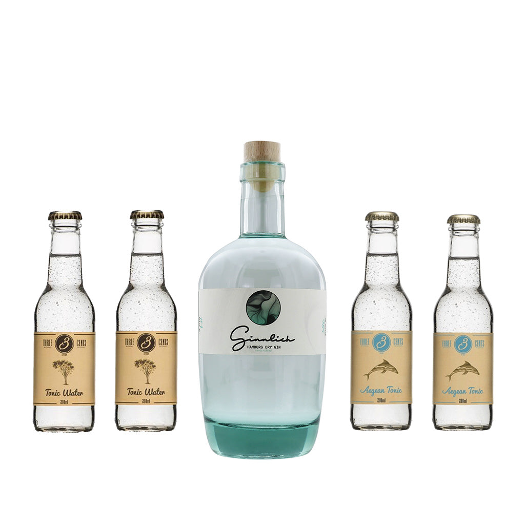 Tonic Bundle - Ginnlich Hamburg Dry Gin + Three Cents Tonic 4x 200ml